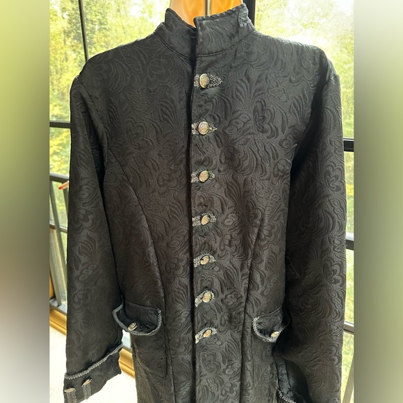 Steampunk Pirate Brocade Black Jacket ~ Men’s S - Picture 5 of 17